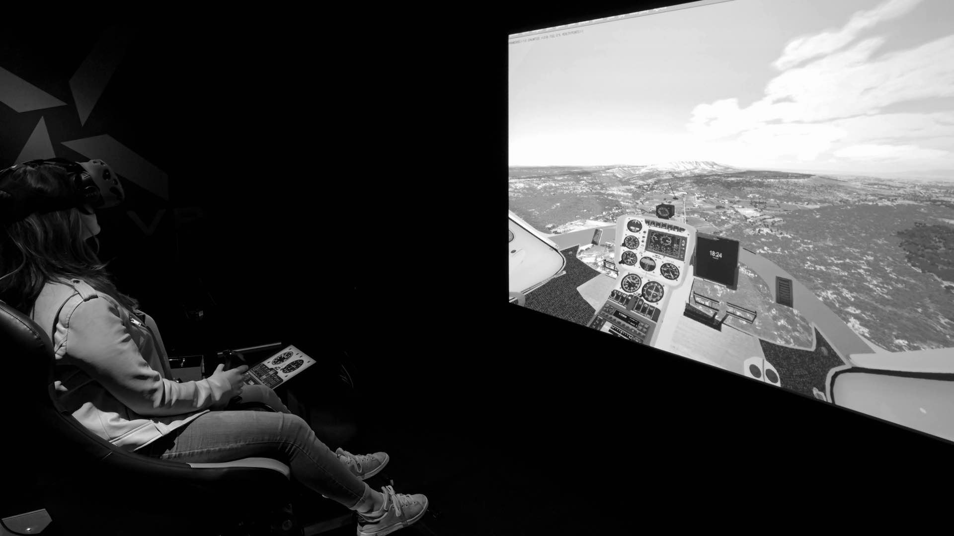Salle simulation helicoptere realite virtuelle helico